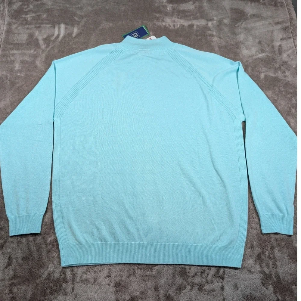 Footjoy Half Zip Sweater Mens XXL Mint Green Drirelease Wool Blend Golf 33307